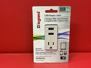 Leland 2-USB Ladegeräte + Steckdose 2,1A leichte Mandel (brandneu) - Bild 1 von 2