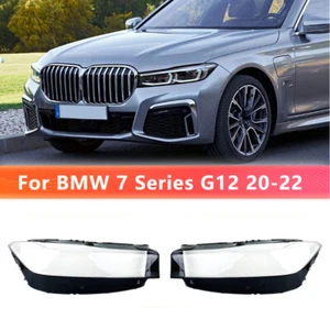 Left & Right Headlight Clear Lens Shell Cover For BMW 7 Series G12 2020-2022 - Picture 1 of 5