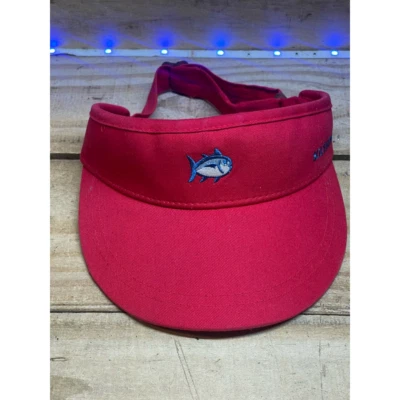 Boné de viseira Fish masculino maré sul logotipo vermelho bordado tamanho único - Imagem 1 de 4