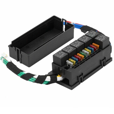 11 Way Car Relay Fuse Box Pre-Wire Fuses Holder 6 Relays With Waterproof Cover - Image 1 of 4