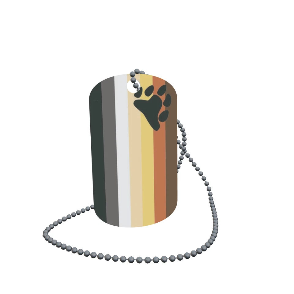 U24 Dog Tag Flagge Gay Bear Pride Erkennungsmarke Alu 30 x 50 mm