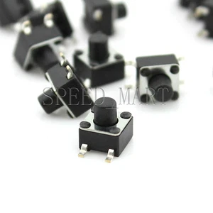 10 X Interruttore a pulsante momentaneo tattile tatto touch 4 pin SMT SMD 4,5x4,5x5mm - Foto 1 di 1
