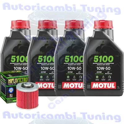 Kit Tagliando Olio Motul 5100 10W50 + Filtro Per Yamaha XV1100 Virago 1989>1996 - Immagine 1 di 4