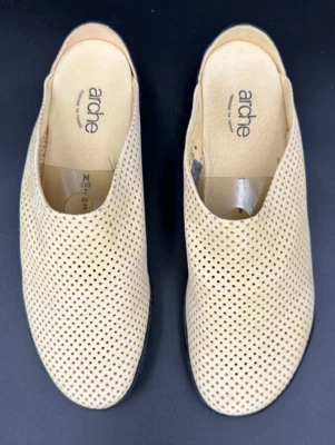 Arche 罕见女式鞋 9 码黄色复古 Galopin 舒适豪华 — 第 1/4 张图片