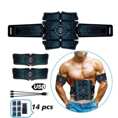 Ejercicio Abdominal EMS Cinturón Estimulador Muscular Eléctrico ABS Entrenador Entrenamiento Brazos Foto 1 de 4