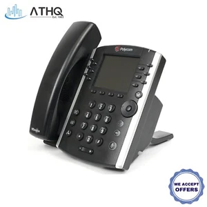 Polycom 2200-48450-019 VVX 411 Skype Business Media 12 Line Desktop VoIP Phone - Picture 1 of 7