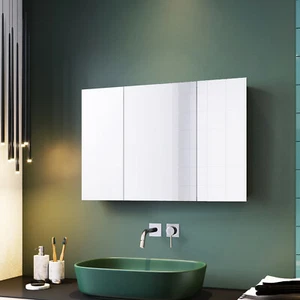 Large Bathroom Mirror Cabinet Wall Mounted With Storage Cupboard Stainless Steel - Picture 1 of 15