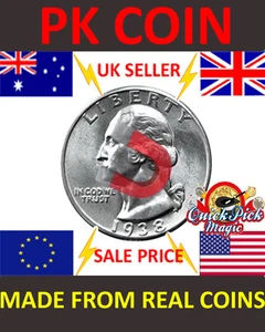 STARKE MAGNETISCHE US VIERTELDOLLAR MAGISCHE TRICKMÜNZE/25 CENT MAGNETISCHE PK MÜNZE - Bild 1 von 1
