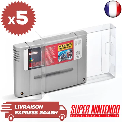 5 Boitiers de Protection Pour Jeux Cartouche Super Nintendo SNES en Loose Neufs - Photo 1/4