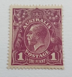 KGV 1d violet mint single wmk RA joined SG CV £70 - Picture 1 of 2
