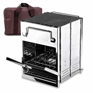 Zone Tech Portable Wood Burning Folding Camping Stove Stainless Steel Grill - Picture 1 of 8
