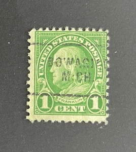 Dowagiac, Michigan Type 703 Precancel - 1 cent Franklin - U.S. #632 - MI - Picture 1 of 1