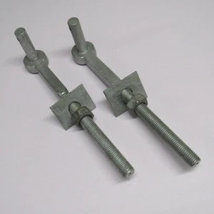 Galvanised Field Gate Hook to Bolts X2 11" - 13" (Pair Washers Hinge Hanger) - Picture 1 of 12
