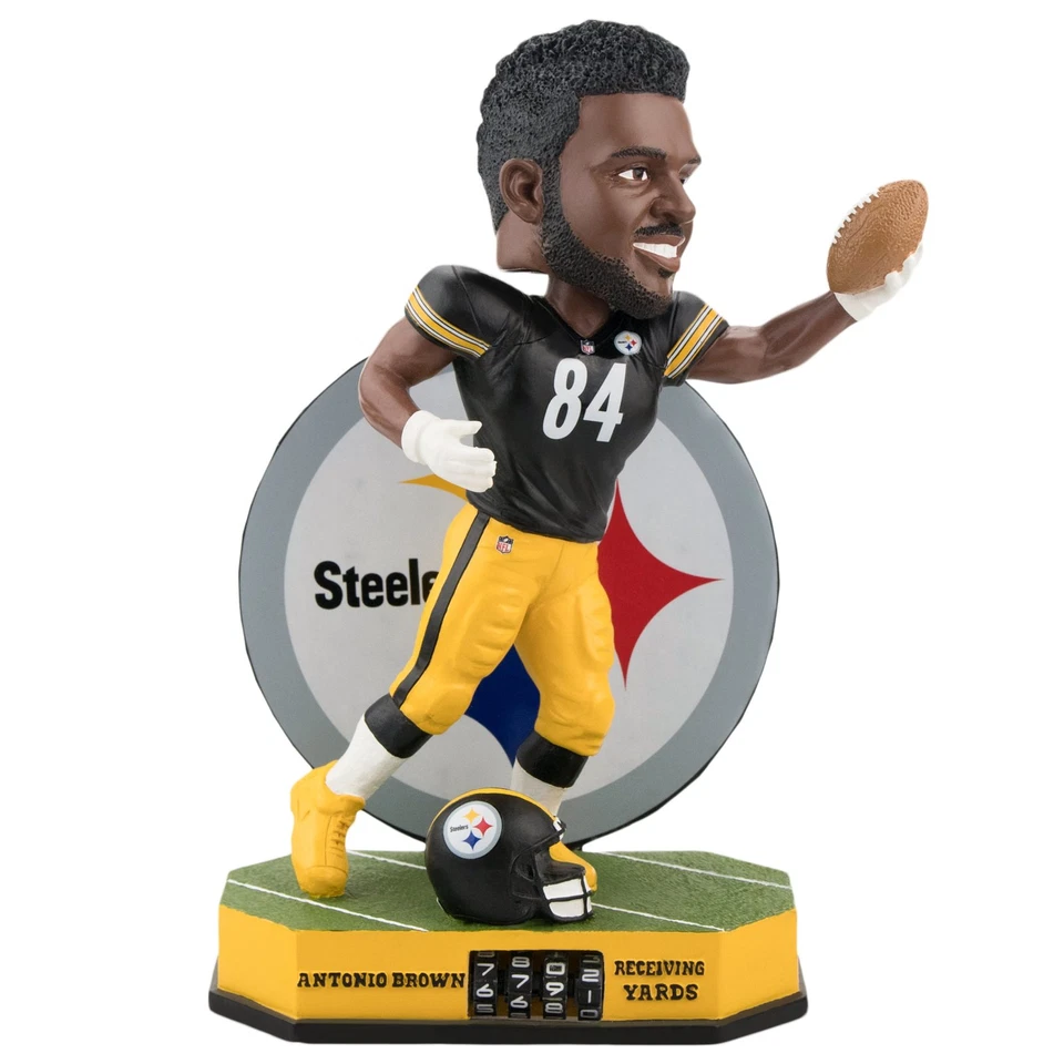 Antonio Brown Pittsburgh Steelers Receiving Yards Tracker Bobblehead NFL - Imagem 1 de 1