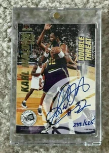 Jacque Vaughn Karl Malone 1997 Press Pass Double Threat Dual Autograph #/625 AU - Picture 1 of 2