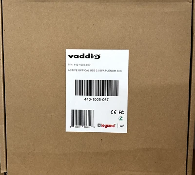 Vaddio USB 3.0 Type-B to Type-A Male Active Optical Cable (98.4') 440-1005-067 - Image 1 of 3