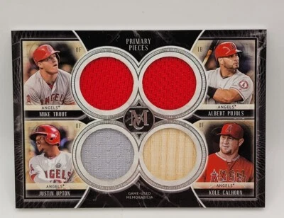 2018 topps museum collection Primary Pieces Muke Trout Albert Pojols Justin... - Image 1 of 2