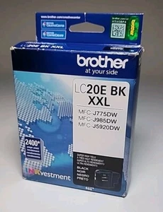GENUINE BROTHER LC20E BK XXL Black Ink Cartridge Super High Yield - Exp 05/22 - Picture 1 of 8