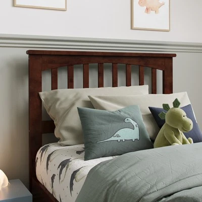 AFI Mission Twin Wood Headboard with USB Charging Station in Walnut - Image 1 of 4