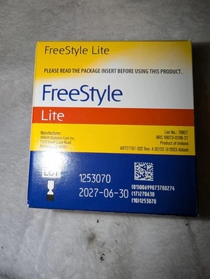 Tiras reactivas de glucosa en sangre para diabéticos Freestyle Lite 100 quilates - caducidad 30/06/27 Foto 1 de 4