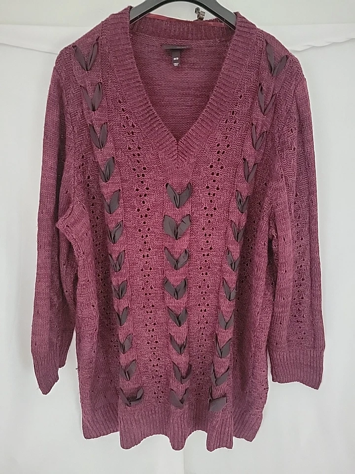 Vestido Suéter Lane Bryant 26/28 Borgoña Suave y Sexy Foto 1 de 4