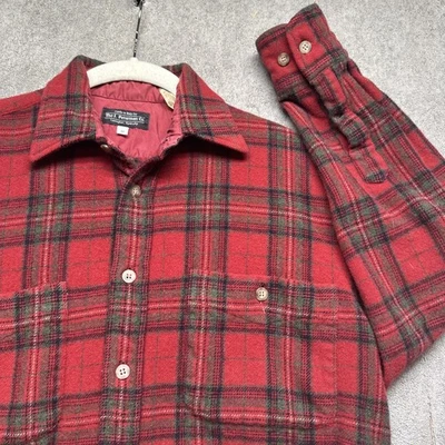 J Peterman Men’s Red Plaid Lambswool Cashmere Shirt M Made in Italy Flannel - Image 1 of 4