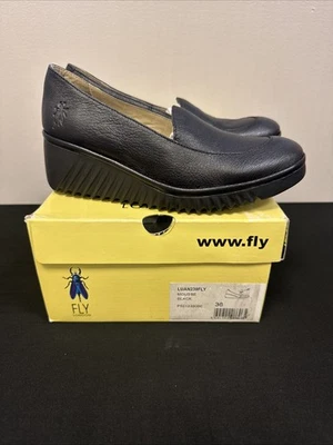 FLY London Cuero Slip-Ons Luan Negro NUEVO Talla 36 - EE. UU. 5,5 Foto 1 de 4