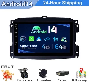10'' 64GB Carplay For Fiat 500L 2012-2017 Android14 Car Stereo GPS Navi WIFI DSP - Bild 1 von 20