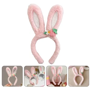 Pink Rabbit Ear Headband Miss Hairbands Bunny Ears Headbands for Parties Kid - Afbeelding 1 van 12