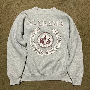 Vintage 90s Alabama University Graphic Grey Crewneck Large - Picture 1 of 7