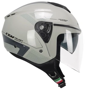 CASCO JET CGM 126A IPER MONO BIANCO GRIGIO LUCIDO TAGLIA M - Picture 1 of 3