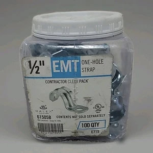 Halex 61505B 1/2" Electrical Metallic Tube (EMT) 1-Hole Straps 100-Pack NEW - Picture 1 of 4