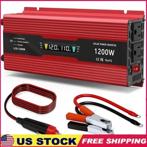 1200W Wechselrichter DC 12V auf AC 110V mit LCD Display Multi Schutz KFZ - Bild 1 von 9