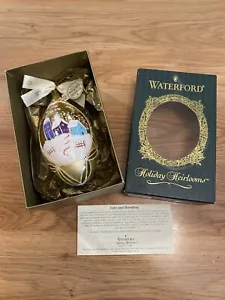 Waterford Handblown Glass Handpainted 6”Ornament Winter Magic Egg 118474 Box - Picture 1 of 13