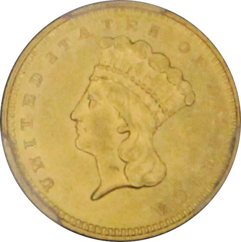1862 MS62 Indian Princess Dollar , PCGS 37735061 Cover