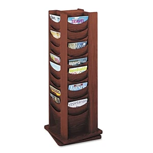 Safco Rotating Wood Display - 49.5" Height X 16.8" Width X 16.8" Depth - 48 NEW - Picture 1 of 2