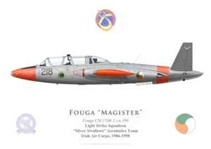 Print Fouga Magister, Patrouille "Silver Swallows", Irish Air Corps (G. Marie) - Photo 1/4