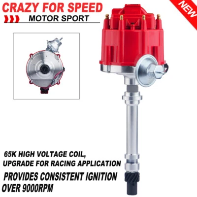 Racing Chevy V8 HEI Distributor w/ 65K Coil 7500RPM - 350 454 SBC BBC GM08 5.0L - Image 1 of 4