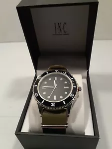 Reloj INC International Concepts INC para hombre con correa de cuero verde 40 mm - Imagen 1 de 5