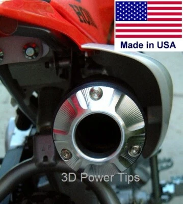 3D POWER TIP EXHAUST HONDA CRF150 CRF230 CRF 150 F 230 w/ SPARK ARRESTOR SCREEN - Image 1 of 4