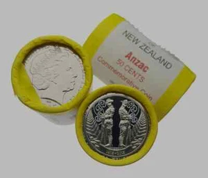 New Zealand Colored ANZAC 50c Original Mint Roll As Received From Mint - Picture 1 of 1