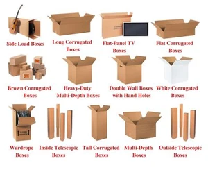 20-23" Corrugated Boxes MANY Sizes Available Shipping/Moving Boxes Multi Pack - Picture 1 of 17