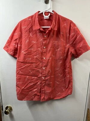 BUDWEISER Mens Medium Beer BUD Heavy  Red All-Over Print Button Down SHIRT - Image 1 of 4