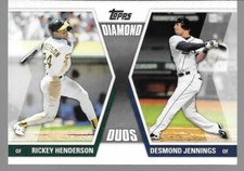 2011 Topps Diamond Duos #HJ Rickey Henderson/Desmond Jennings (A's/Rays)