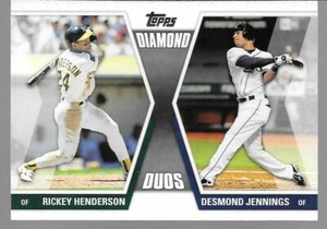 2011 Topps Diamond Duos #HJ Rickey Henderson/Desmond Jennings (A's/Rays)