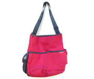 SKIP HOP Bag Duo Delux Diaper Baby Messenger Red & Black w/Straps Changing Tote