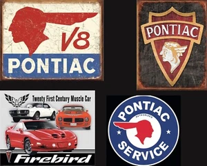 Lotto 4 insegne metallo Pontiac Trans Am WS6 GM Firebird garage uomo grotta negozio bar decorazione - Foto 1 di 5