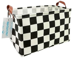 Rectangular Storage Bin Collapse Canvas Fabric Cartoon Storage Basket with Handl - Picture 1 of 12