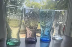 Vintage McDonald's Complete Set Of Glasses 1948, 1955, 1961, 1992 Retro Arches - Picture 1 of 7