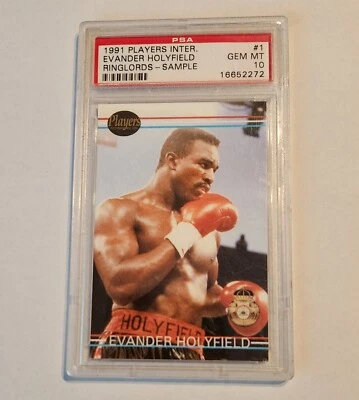 1991 Ringlords Evander Holyfield #1 Sample Oversized PSA 10 GEM MINT - Image 1 of 2